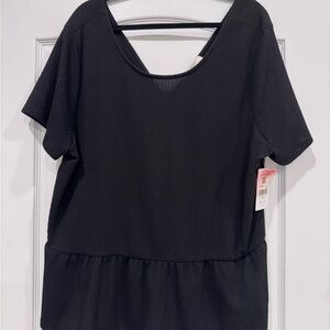 A Beautiful Soul (Arula) Black Short Sleeve Shirt with Tie Size 2X NWT